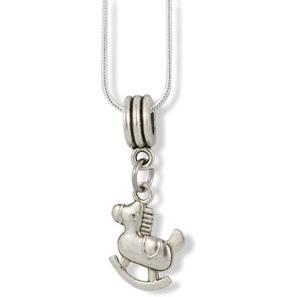 Rocking Horse ( Cartoon like ) Charm Snake Chain Necklace - Picture 1 of 4